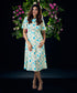 Baloon Sleeve Printed Midi Summer Dress
